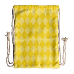 Yellow Diamonds Drawstring Bag (large) by ArtsyWishy