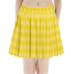 Yellow Diamonds Pleated Mini Skirt by ArtsyWishy