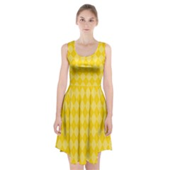 Yellow Diamonds Racerback Midi Dress