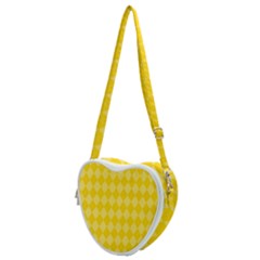 Yellow Diamonds Heart Shoulder Bag