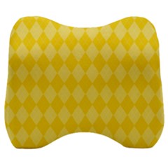 Yellow Diamonds Velour Head Support Cushion