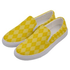 Yellow Diamonds Men s Canvas Slip Ons