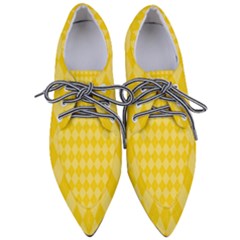 Yellow Diamonds Women s Pointed Oxford Shoes by ArtsyWishy