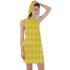 Yellow Diamonds Racer Back Hoodie Dress by ArtsyWishy