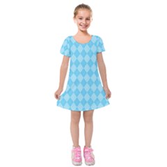 Baby Blue Design Kids  Short Sleeve Velvet Dress by ArtsyWishy