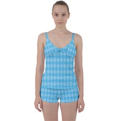 Baby Blue Design Tie Front Two Piece Tankini by ArtsyWishy