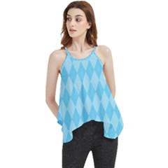 Baby Blue Design Flowy Camisole Tank Top