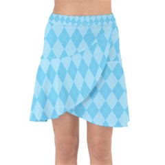 Baby Blue Design Wrap Front Skirt