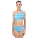 Baby Blue Design Spliced Up Two Piece Swimsuit View1