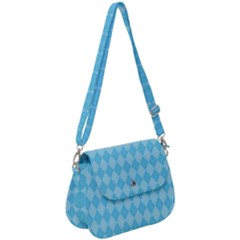 Baby Blue Design Saddle Handbag