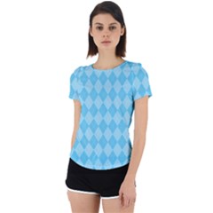Baby Blue Design Back Cut Out Sport Tee