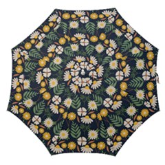 Flower Grey Pattern Floral Straight Umbrellas