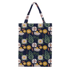 Flower Grey Pattern Floral Classic Tote Bag by Dutashop