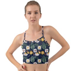 Flower Grey Pattern Floral Mini Tank Bikini Top