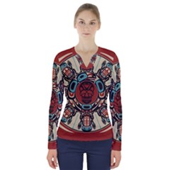 Grateful-dead-pacific-northwest-cover V-neck Long Sleeve Top by Sapixe