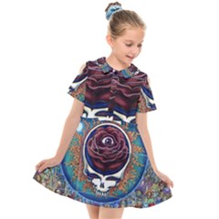 Grateful-dead-ahead-of-their-time Kids  Short Sleeve Shirt Dress by Sapixe