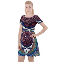 Grateful-dead-ahead-of-their-time Cap Sleeve Velour Dress  by Sapixe