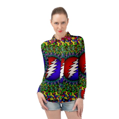 Grateful Dead Long Sleeve Chiffon Shirt by Sapixe