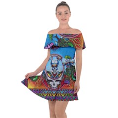 Grateful Dead Wallpapers Off Shoulder Velour Dress