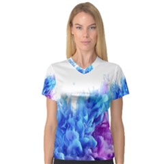 Abstract smoke V-Neck Sport Mesh Tee