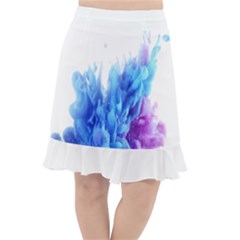 Abstract smoke Fishtail Chiffon Skirt