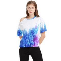 Abstract smoke One Shoulder Cut Out Tee