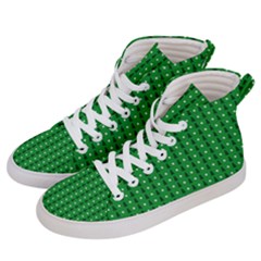 Green Christmas Tree Pattern Background Women s Hi-top Skate Sneakers by Amaryn4rt