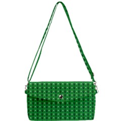 Green Christmas Tree Pattern Background Removable Strap Clutch Bag by Amaryn4rt