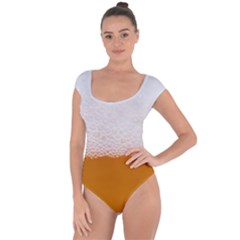 Beer Foam Bubbles Alcohol  Glass Short Sleeve Leotard 