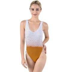 Beer Foam Bubbles Alcohol  Glass High Leg Strappy Swimsuit by Amaryn4rt