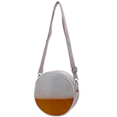 Beer Foam Bubbles Alcohol  Glass Crossbody Circle Bag by Amaryn4rt