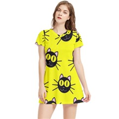 Cats Heads Pattern Design Women s Sports Skirt