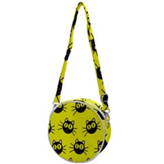 Cats Heads Pattern Design Crossbody Circle Bag by Amaryn4rt