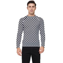 Black And White Checkerboard Background Board Checker Men s Long Sleeve Rash Guard by Amaryn4rt