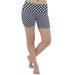 Black And White Checkerboard Background Board Checker Lightweight Velour Yoga Shorts