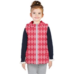 Red Diamonds Kids  Hooded Puffer Vest by ArtsyWishy