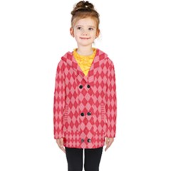 Red Diamonds Kids  Double Breasted Button Coat