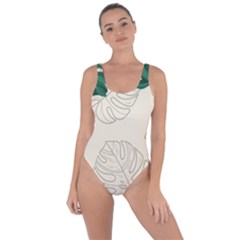 Green Monstera Leaf Illustrations Bring Sexy Back Swimsuit by HermanTelo