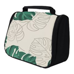 Green Monstera Leaf Illustrations Full Print Travel Pouch (small)