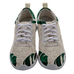 Green Monstera Leaf Illustrations Athletic Shoes