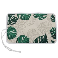 Green Monstera Leaf Illustrations Pen Storage Case (l) by HermanTelo