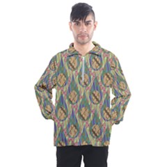 Tribal Background Boho Batik Men s Half Zip Pullover