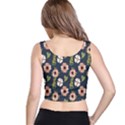 Flower White Grey Pattern Floral Crop Top View3