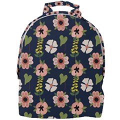 Flower White Grey Pattern Floral Mini Full Print Backpack by Dutashop