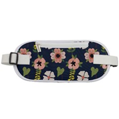 Flower White Grey Pattern Floral Rounded Waist Pouch by Dutashop