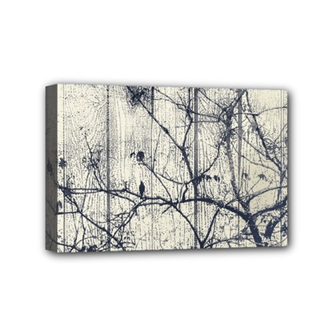 Black And White Botanical Motif Artwork 2 Mini Canvas 6  x 4  (Stretched)