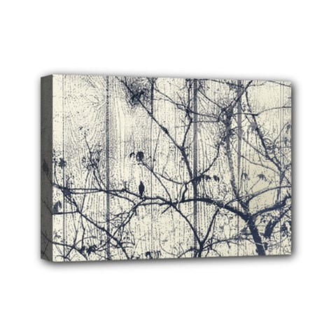 Black And White Botanical Motif Artwork 2 Mini Canvas 7  X 5  (stretched)