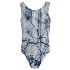 Black And White Botanical Motif Artwork 2 Kids  Cut-Out Back One Piece Swimsuit