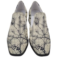 Black And White Botanical Motif Artwork 2 Women Slip On Heel Loafers by dflcprintsclothing