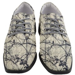 Black And White Botanical Motif Artwork 2 Women Heeled Oxford Shoes by dflcprintsclothing